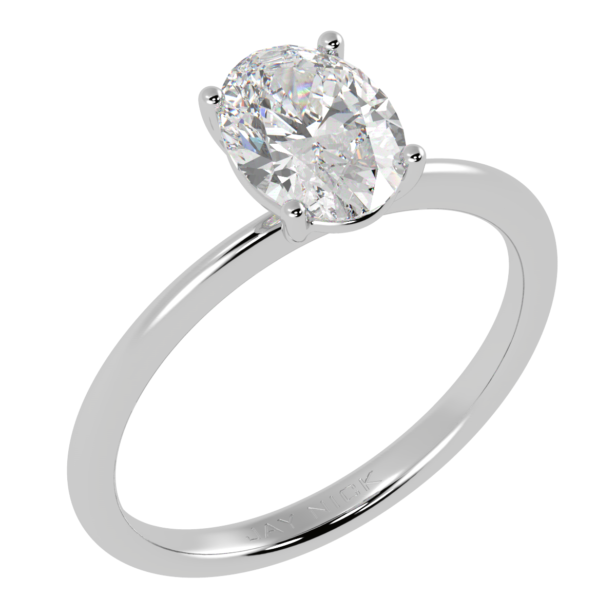 Modern Oval Cut Solitaire Ring