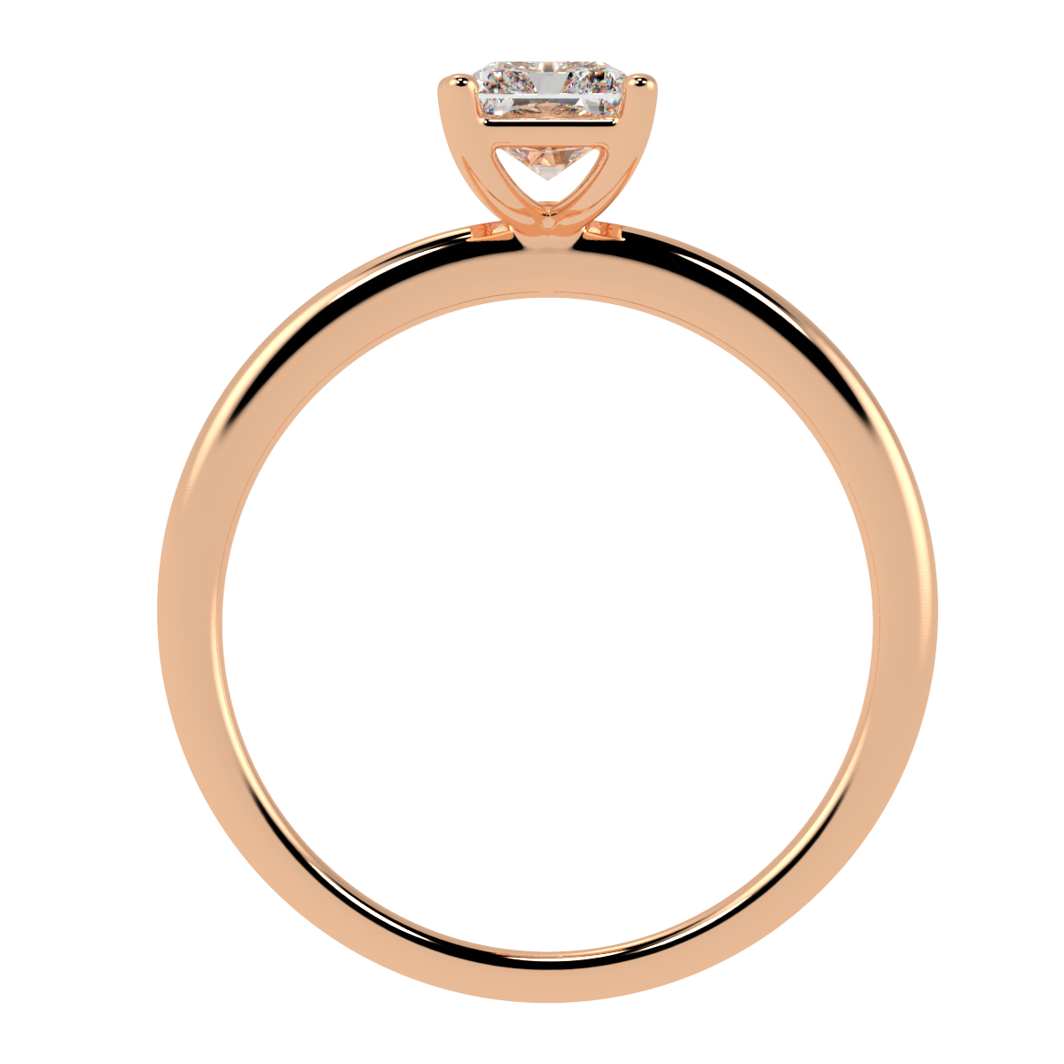 Modern Radiant Cut Solitaire Ring