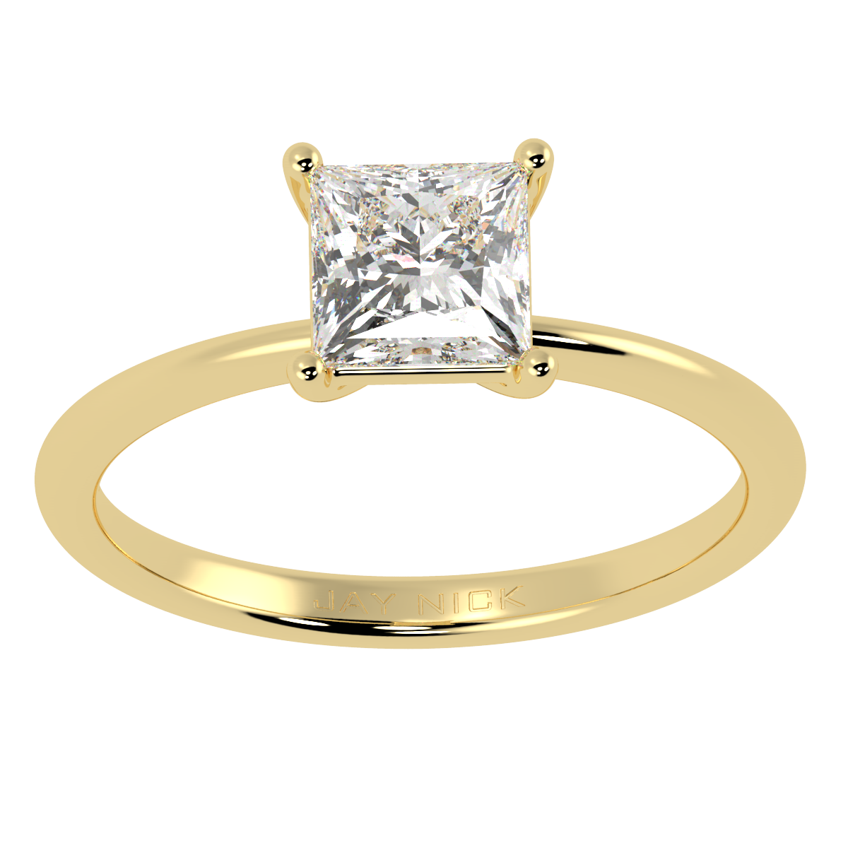 Modern Princess Cut Solitaire Ring