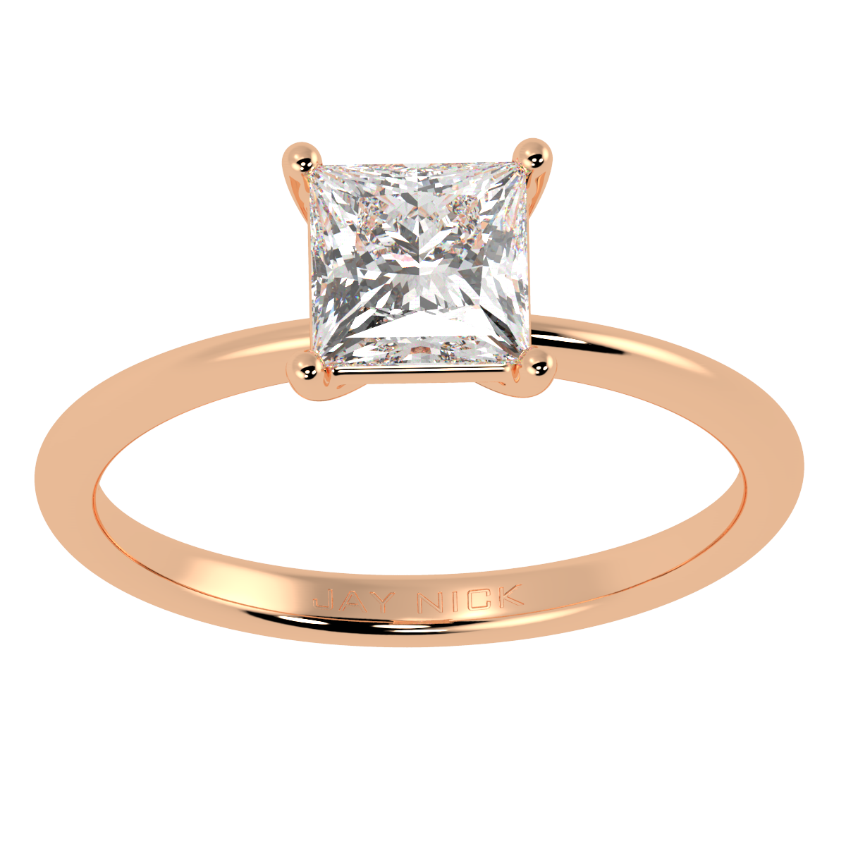 Modern Princess Cut Solitaire Ring