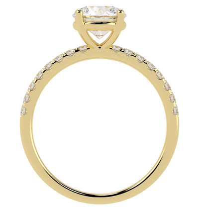 Modern Round Diamond Shoulder Ring