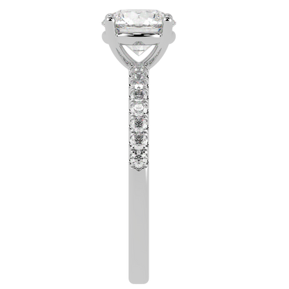 Modern Round Diamond Shoulder Ring