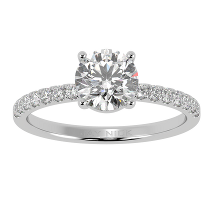 Modern Round Diamond Shoulder Ring