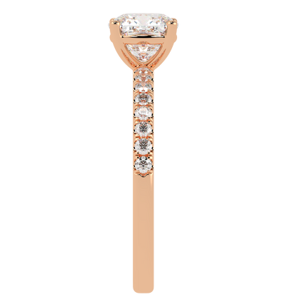 Modern Cushion Diamond Shoulder Ring