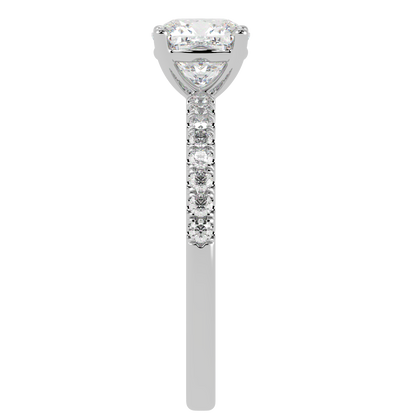 Modern Cushion Diamond Shoulder Ring