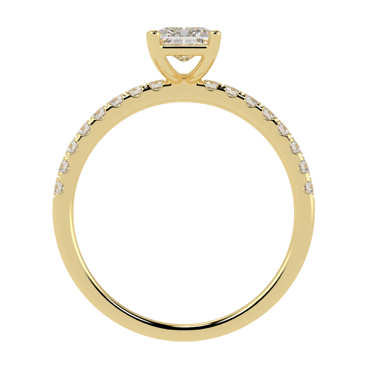 Modern Radiant Diamond Shoulder Ring