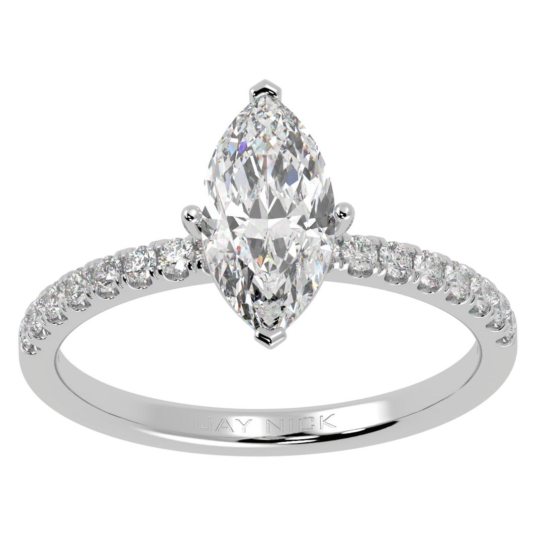 Modern Marquise Diamond Shoulder Ring