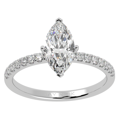 Modern Marquise Diamond Shoulder Ring