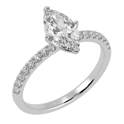 Modern Marquise Diamond Shoulder Ring