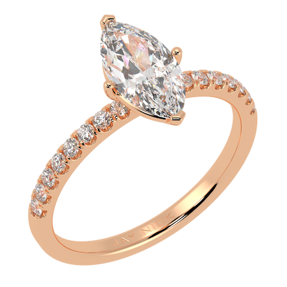 Modern Marquise Diamond Shoulder Ring