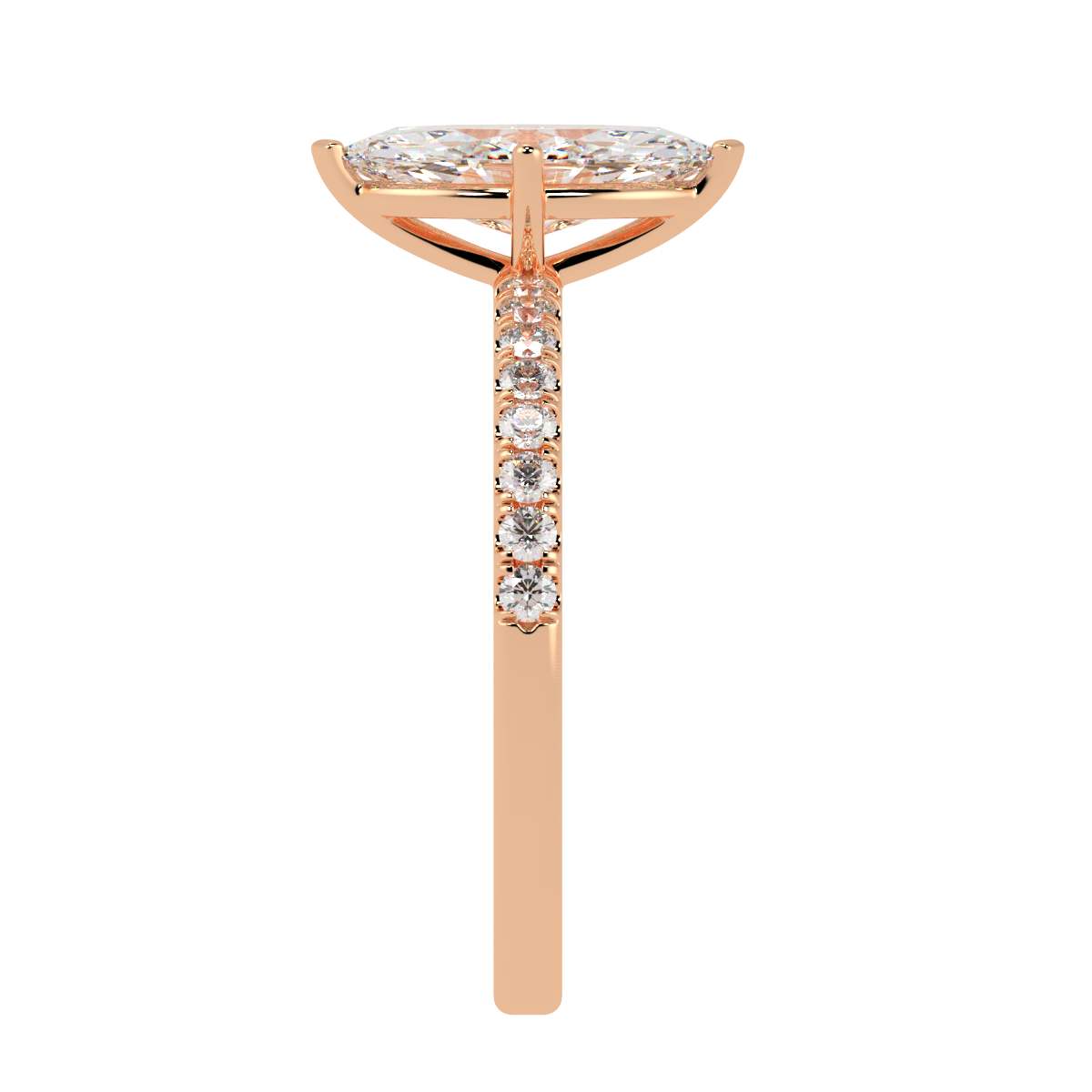 Modern Marquise Diamond Shoulder Ring