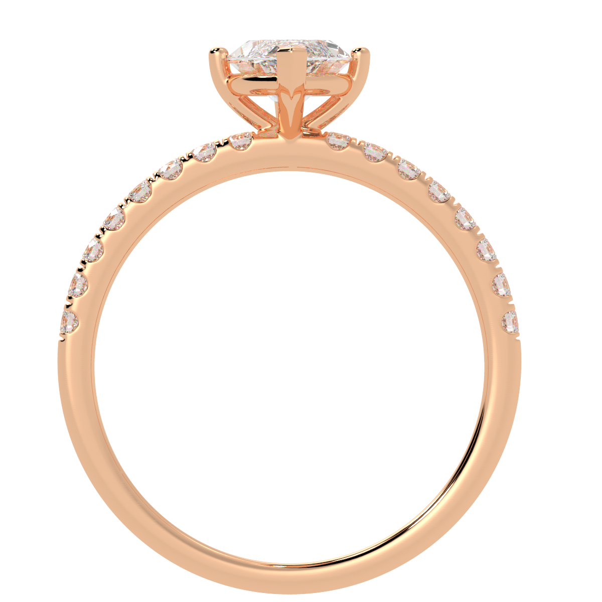 Modern Marquise Diamond Shoulder Ring