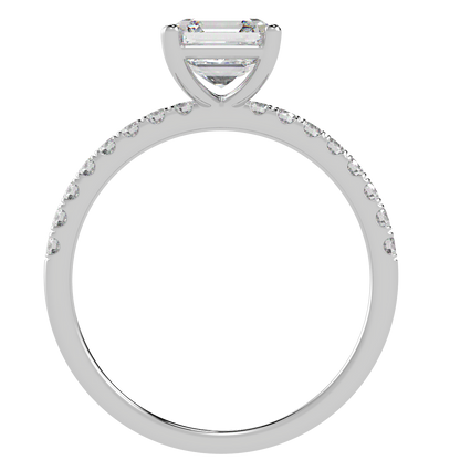 Modern Asscher Diamond Shoulder Ring