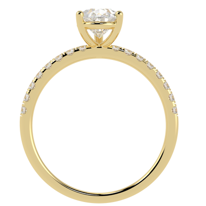 Modern Pear Diamond Shoulder Ring