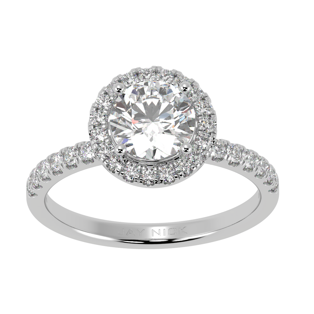 Modern Round Cut Halo Ring