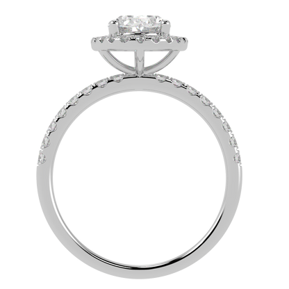 Modern Oval Cut Halo Ring