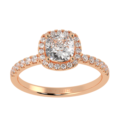 Modern Cushion Cut Halo Ring