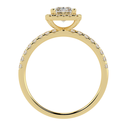 Modern Radiant Cut Halo Ring