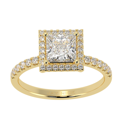 Modern Princess Cut Halo Ring