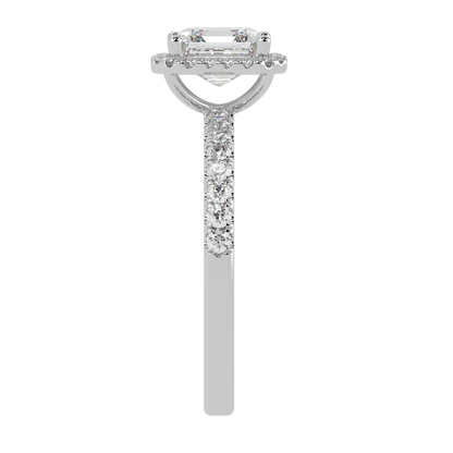 Modern Asscher Cut Halo Ring