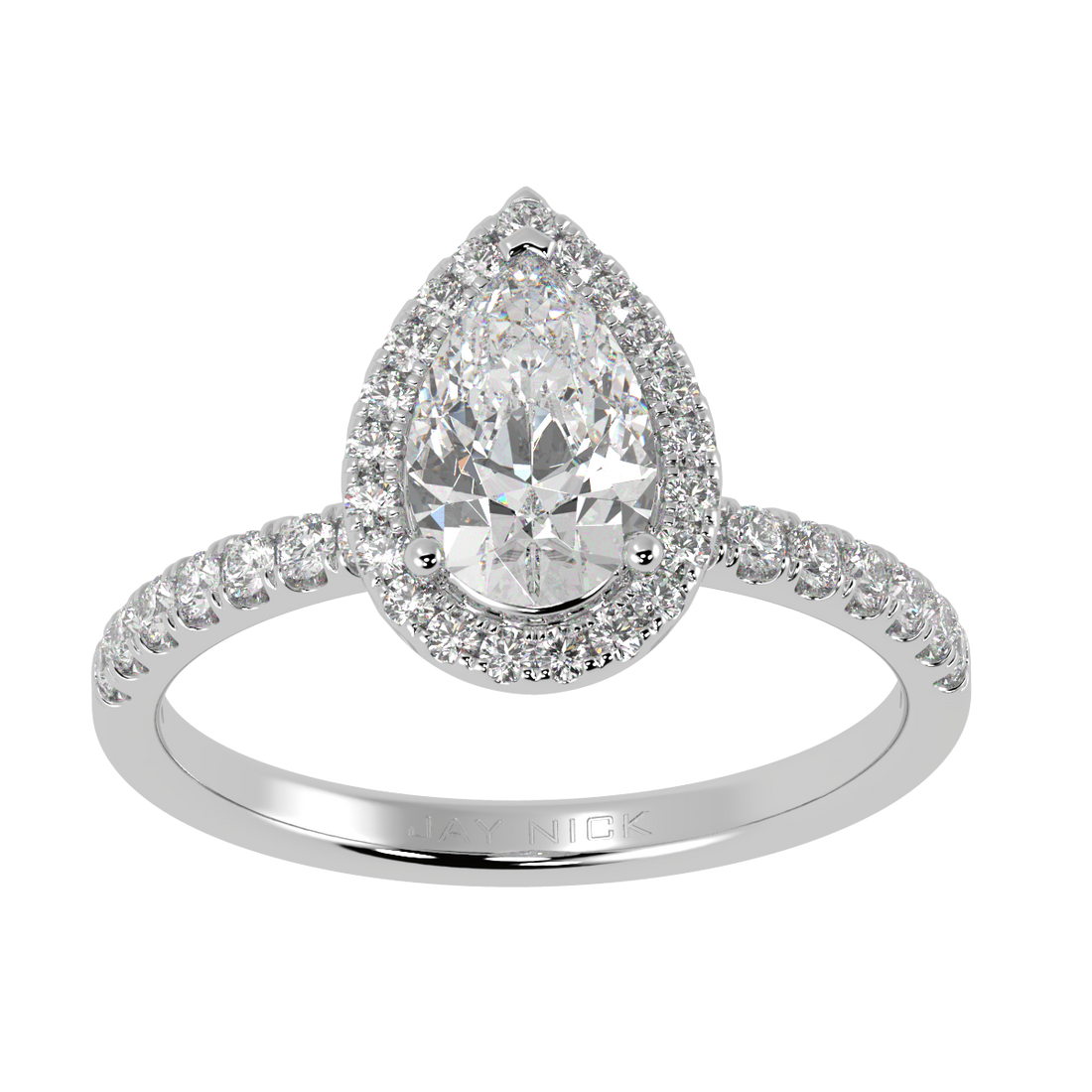Modern Pear Cut Halo Ring