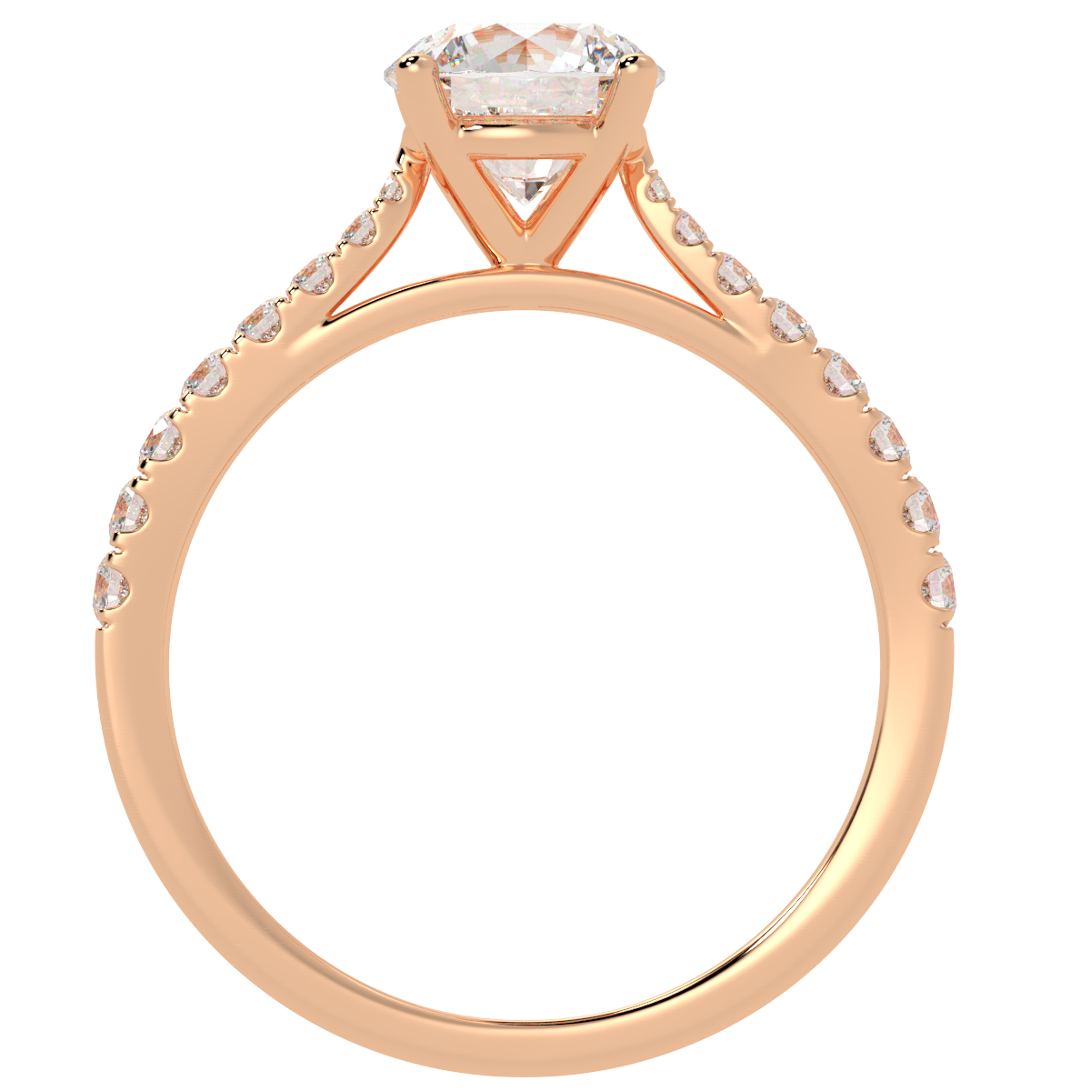 Classic Round Diamond Shoulder Ring