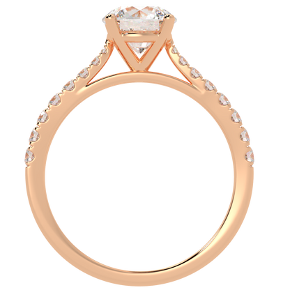 Classic Round Diamond Shoulder Ring