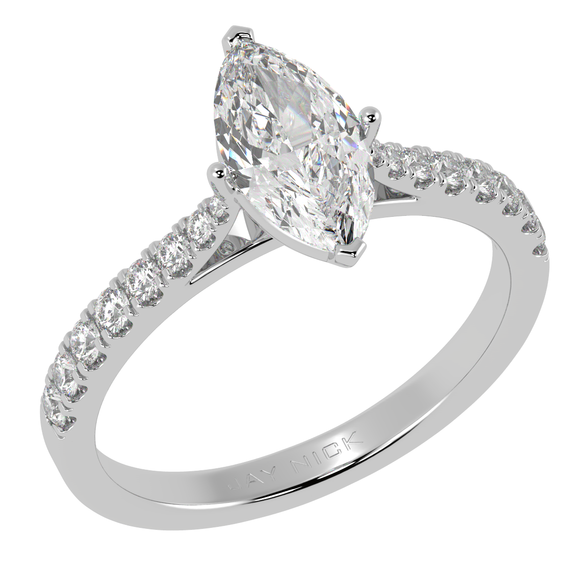 Classic Marquise Diamond Shoulder Ring