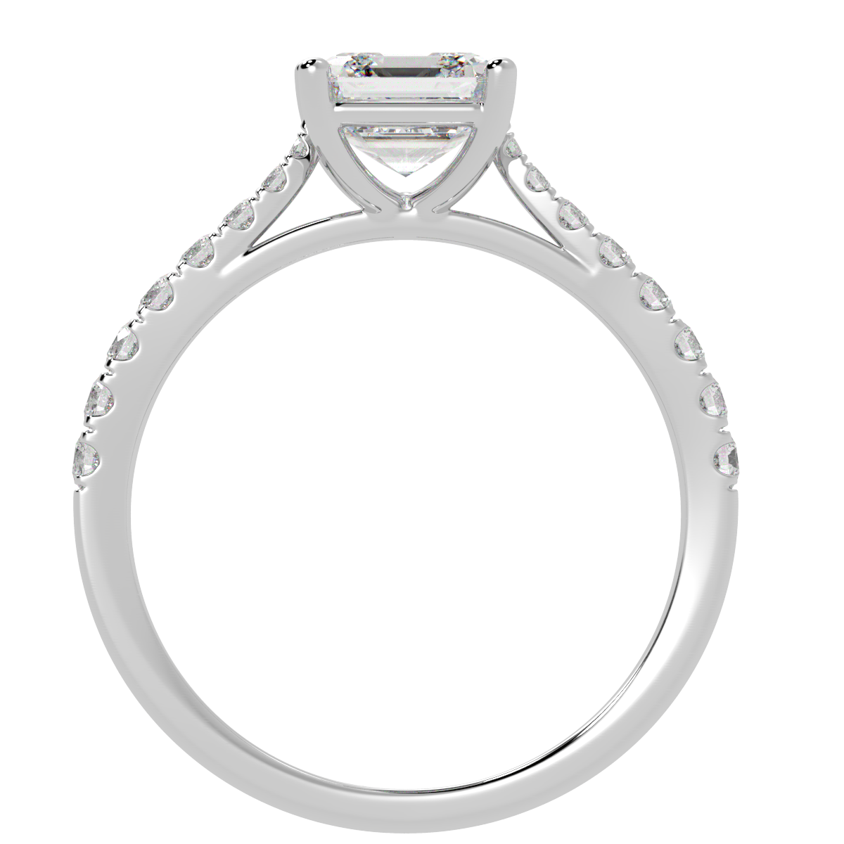 Classic Asscher Diamond Shoulder Ring