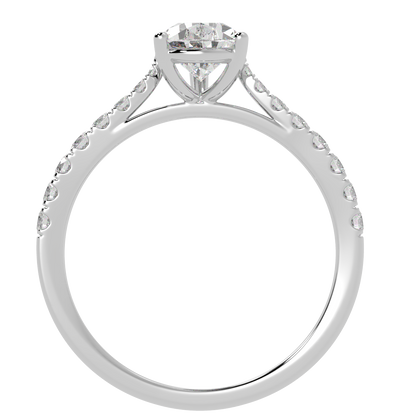 Classic Pear Diamond Shoulder Ring