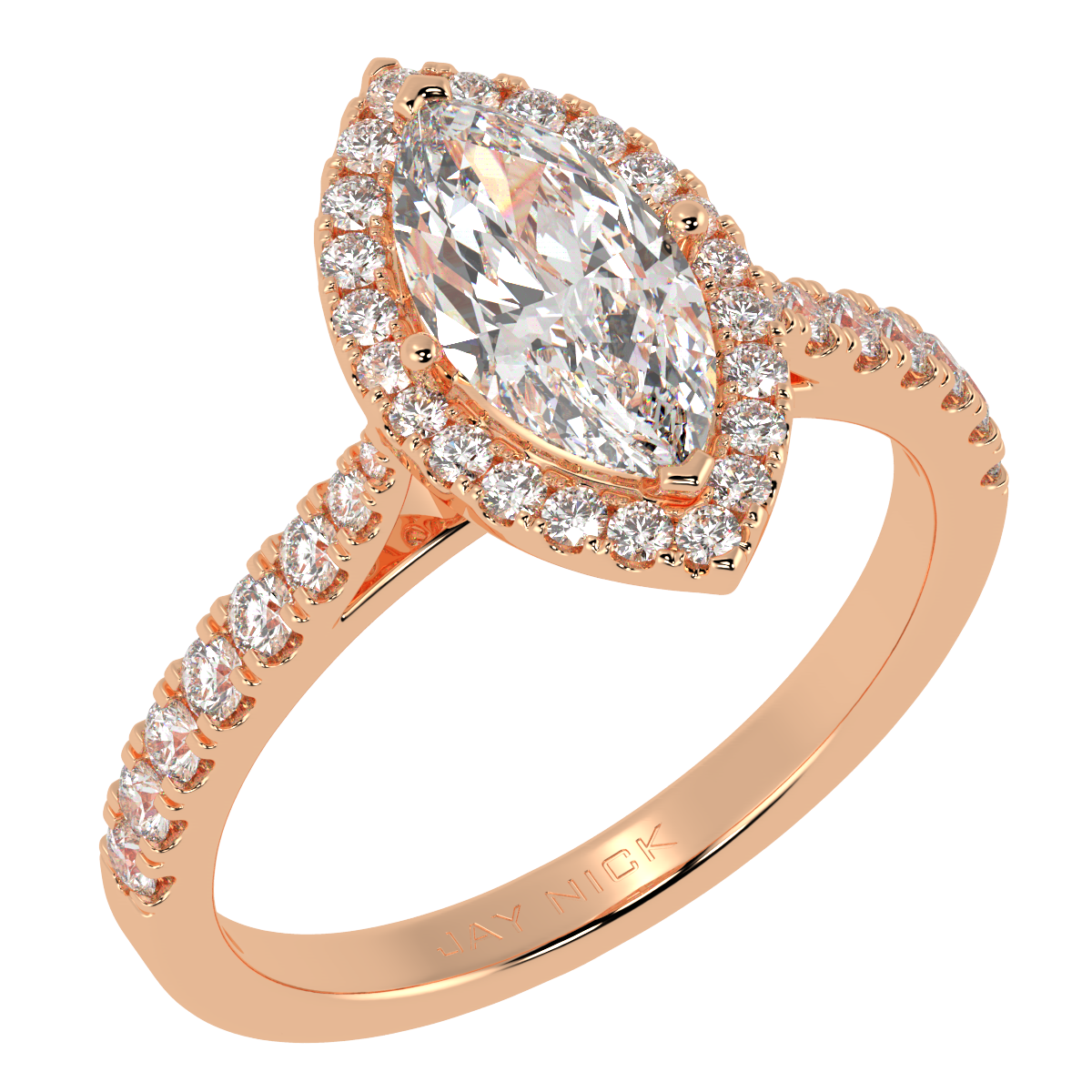 Classic Marquise Cut Halo Ring