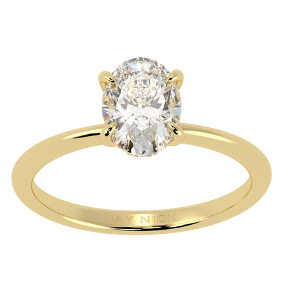 Oval Cut Hidden Halo Ring