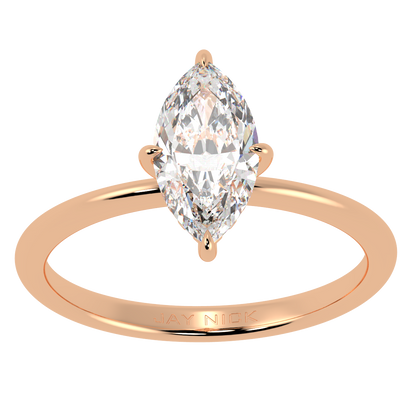 Marquise Cut Hidden Halo Ring