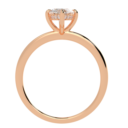 Marquise Cut Hidden Halo Ring