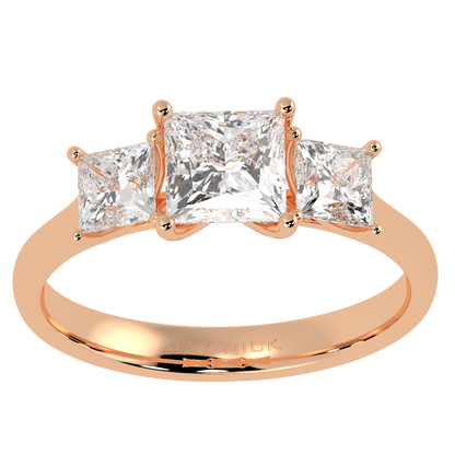 Princess Cut Trilogy Ring