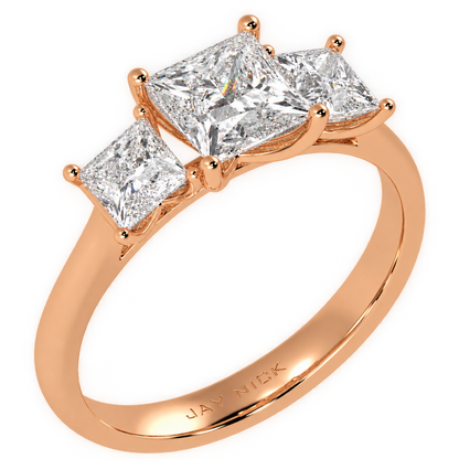 Princess Cut Trilogy Ring