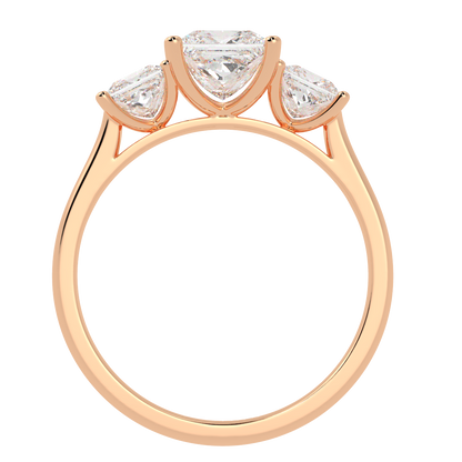 Princess Cut Trilogy Ring