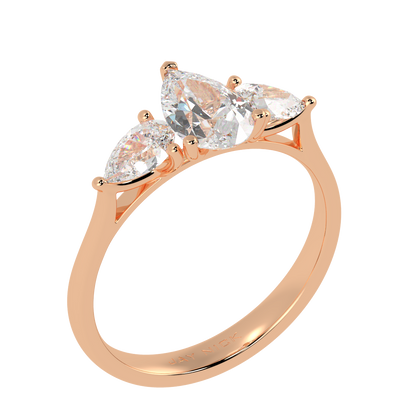 Pear Three Stone Ring