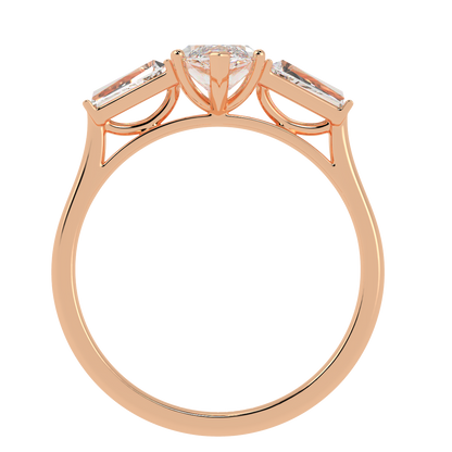 Marquise &amp; Baguette Three Stone Ring