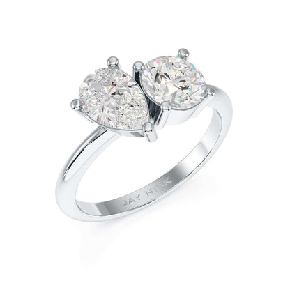 Pear &amp; Round Toi Et Moi Ring