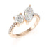 Round & Marquise Studded Shoulder Toi Et Moi Ring
