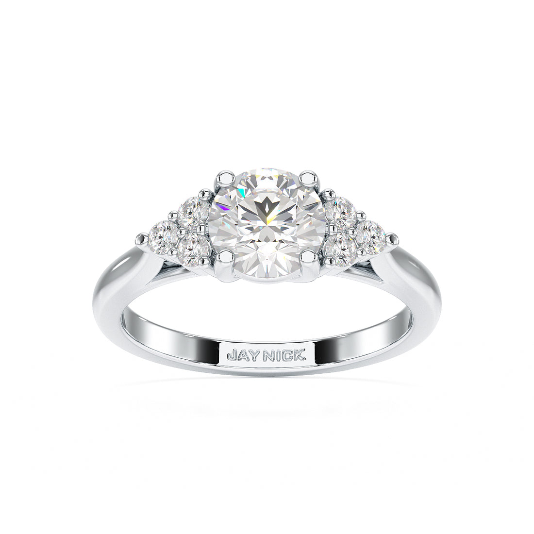 Round Trefoil Engagement Ring