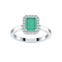 Rectangular Emerald Halo Ring