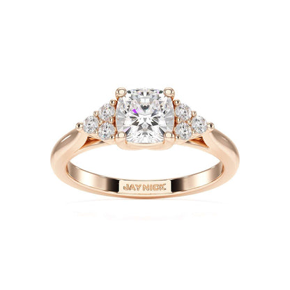 Cushion Trefoil Engagement Ring