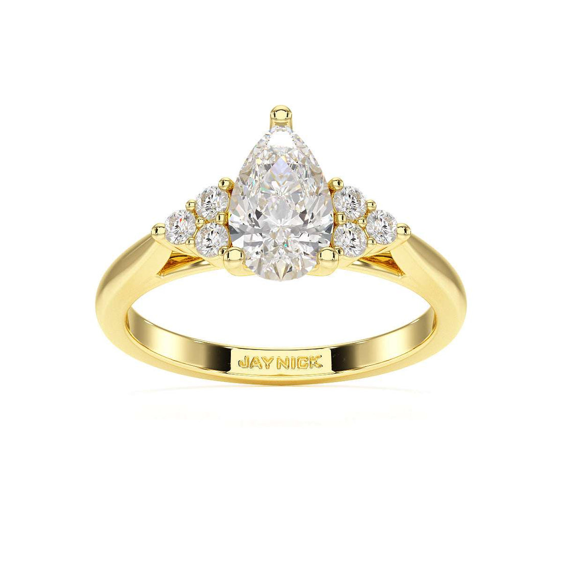 Pear Trefoil Engagement Ring