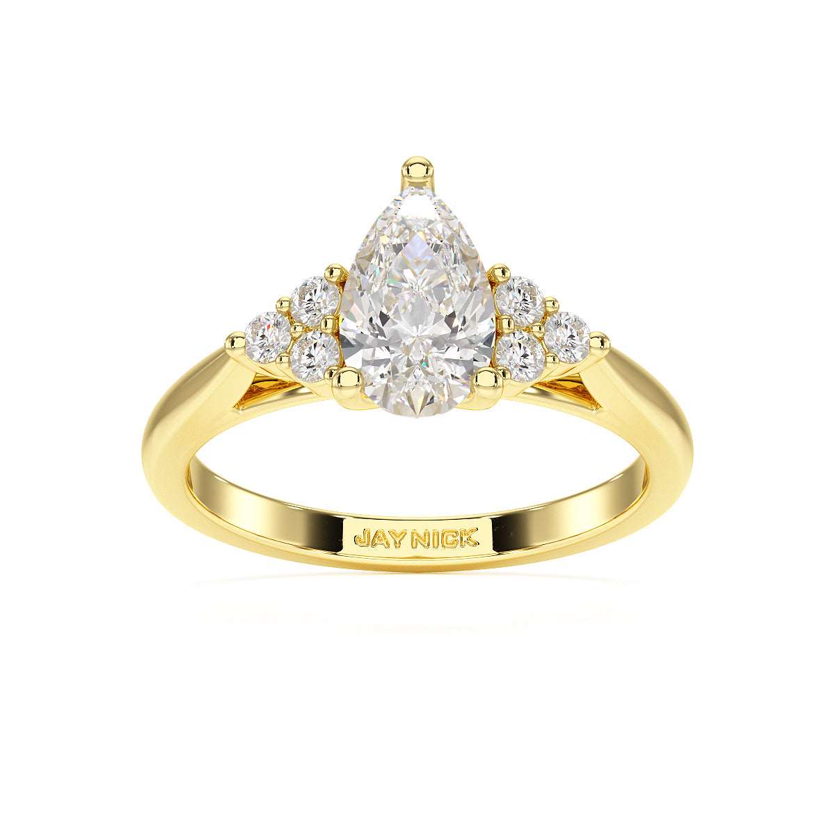 Pear Trefoil Engagement Ring