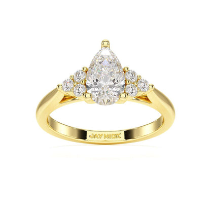 Pear Trefoil Engagement Ring