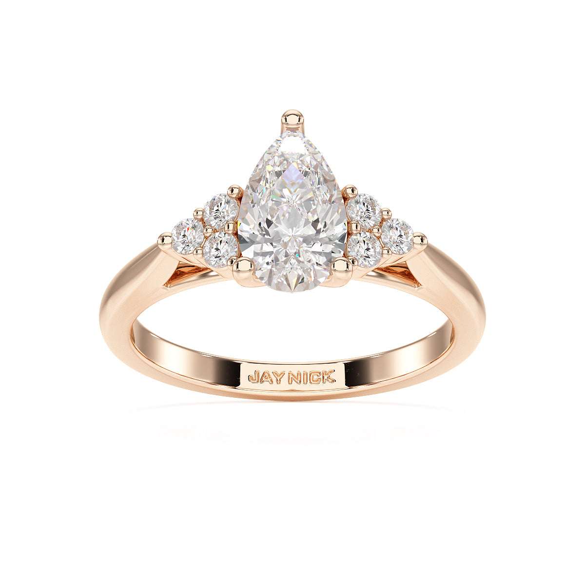 Pear Trefoil Engagement Ring