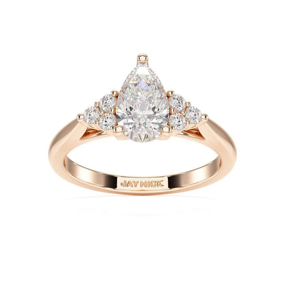 Pear Trefoil Engagement Ring