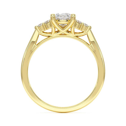 Pear Trefoil Engagement Ring